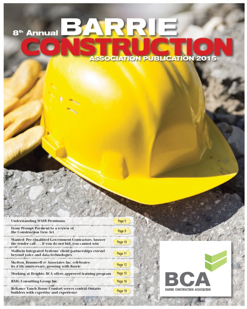 The  2015 Barrie Construction Report. You can request a back-issue copy here or subscribe to the GTA/Ontario Construction Report