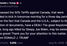 President Trump pauses 50% Canadian tariffs for three days, says deal has been reached